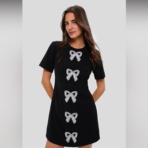 Tuckernuck Hyacinth Beaded Bows Bernade Mini Dress NWT XS